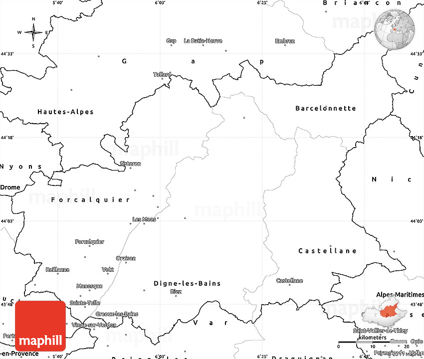 Blank Simple Map of AlpesdeHauteProvence