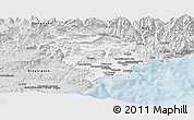 Silver Style Panoramic Map of Grasse