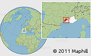 Savanna Style Location Map of Avignon, highlighted grandparent region