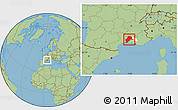 Savanna Style Location Map of Avignon, highlighted parent region