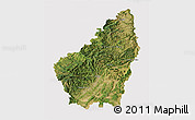 Satellite 3D Map of Ardeche, cropped outside