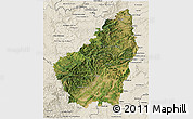 Satellite 3D Map of Ardeche, shaded relief outside