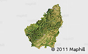 Satellite 3D Map of Ardeche, single color outside