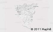 Silver Style 3D Map of Privas, single color outside