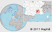 Gray Location Map of Privas, highlighted country, highlighted parent region