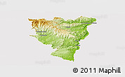 Physical Panoramic Map of Privas, cropped outside