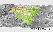 Physical Panoramic Map of Privas, desaturated