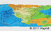 Physical Panoramic Map of Privas, political outside