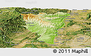 Physical Panoramic Map of Privas, satellite outside