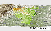 Physical Panoramic Map of Privas, semi-desaturated