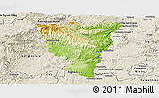 Physical Panoramic Map of Privas, shaded relief outside