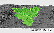 Political Panoramic Map of Privas, darken, desaturated