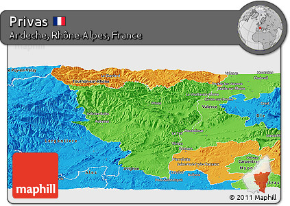 Political Panoramic Map of Privas