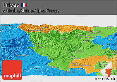Political Panoramic Map of Privas