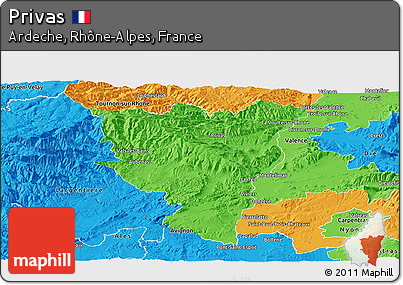 Political Panoramic Map of Privas