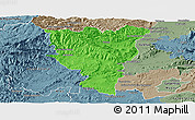 Political Panoramic Map of Privas, semi-desaturated