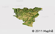 Satellite Panoramic Map of Privas, cropped outside