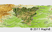 Satellite Panoramic Map of Privas, physical outside