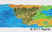 Satellite Panoramic Map of Privas, political outside