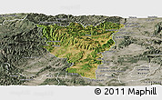 Satellite Panoramic Map of Privas, semi-desaturated