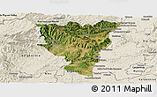 Satellite Panoramic Map of Privas, shaded relief outside