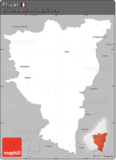 Gray Simple Map of Privas