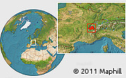 Satellite Location Map of Haute-Savoie