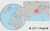 Gray Location Map of Grenoble