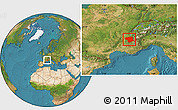 Satellite Location Map of Grenoble