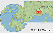 Savanna Style Location Map of Grenoble