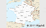 Classic Style Simple Map of France