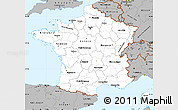 Gray Simple Map of France