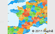 Political Simple Map of France