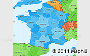 Political Shades Simple Map of France