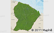 Satellite 3D Map of French Guiana, shaded relief outside