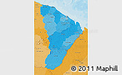 Political Shades 3D Map of Cayenne