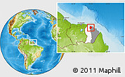 Physical Location Map of Iracoubo, highlighted country, highlighted parent region