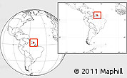 Blank Location Map of French Guiana, within the entire continent