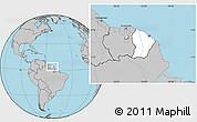 Blank Location Map of French Guiana, gray outside