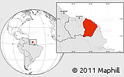 Blank Location Map of French Guiana, highlighted continent