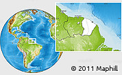Blank Location Map of French Guiana, physical outside