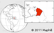 Blank Location Map of French Guiana