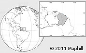 Gray Location Map of French Guiana, blank outside