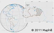 Gray Location Map of French Guiana, lighten, desaturated