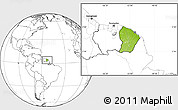 Physical Location Map of French Guiana, blank outside