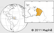 Political Location Map of French Guiana, blank outside