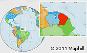 Political Location Map of French Guiana
