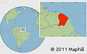 Savanna Style Location Map of French Guiana