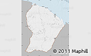 Gray Map of French Guiana, single color outside