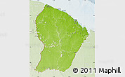 Physical Map of French Guiana, lighten